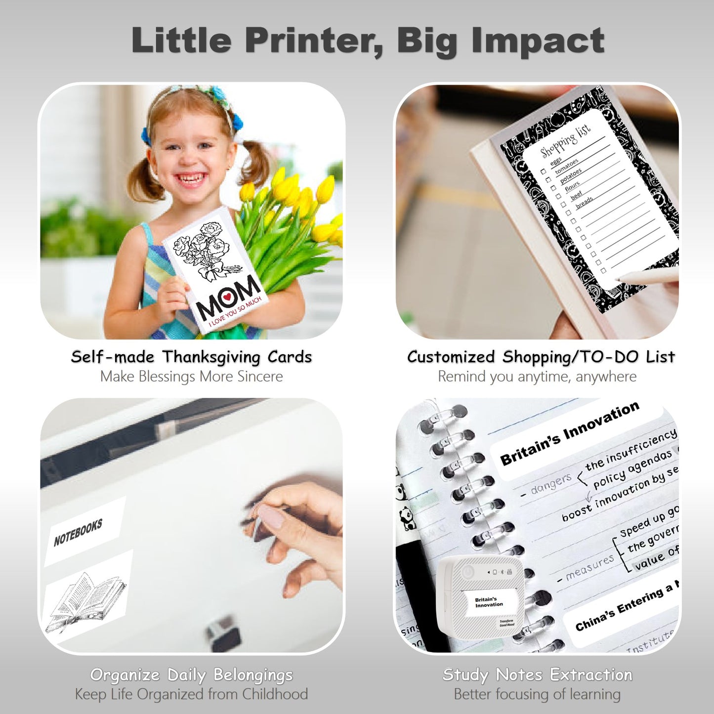 DOLEWA Mini Inkless Sticker Printer Bluetooth Thermal Pocket Printer-Stripe